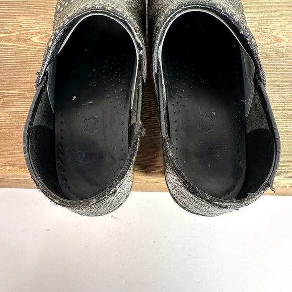 Dansko XP Floral Clogs Staples Sz 38 Metallic Professional Nurse Comfort Shoes - Picture 7 of 10